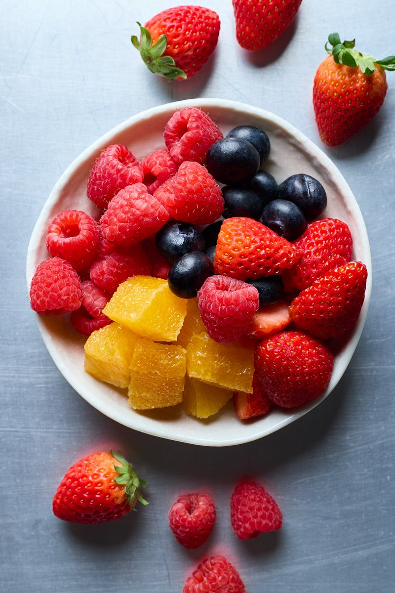 Fresh fruits give these frozen yogurts fruity freshness.