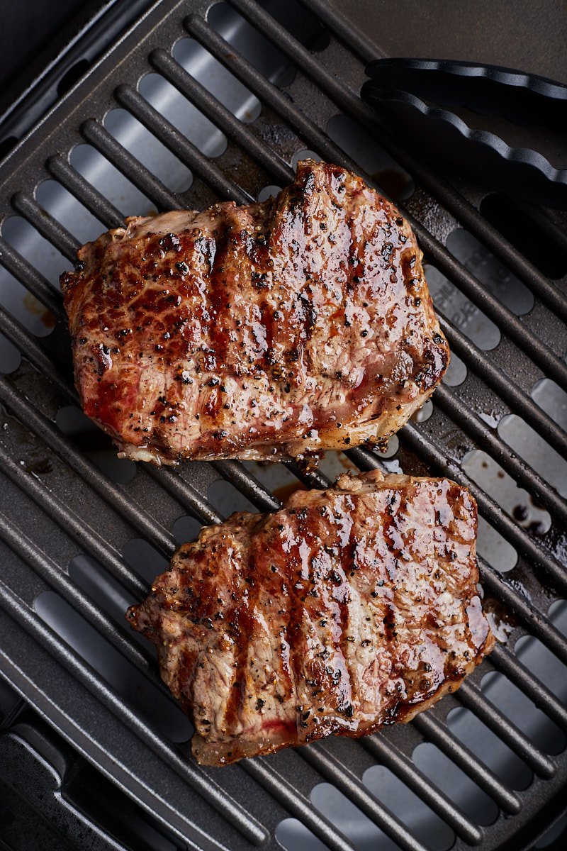 Grill the steak after marinade.